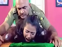Army officer is forcing a lady to hard sex in his cabinet